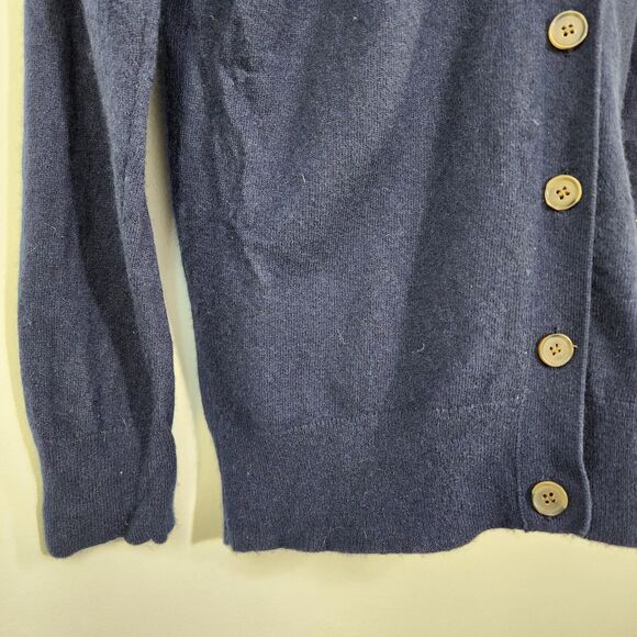 J. Crew Womens Cardigan Sweater Small V Neck Blue Wool Blend Lightweight F4721 - Picture 6 of 9